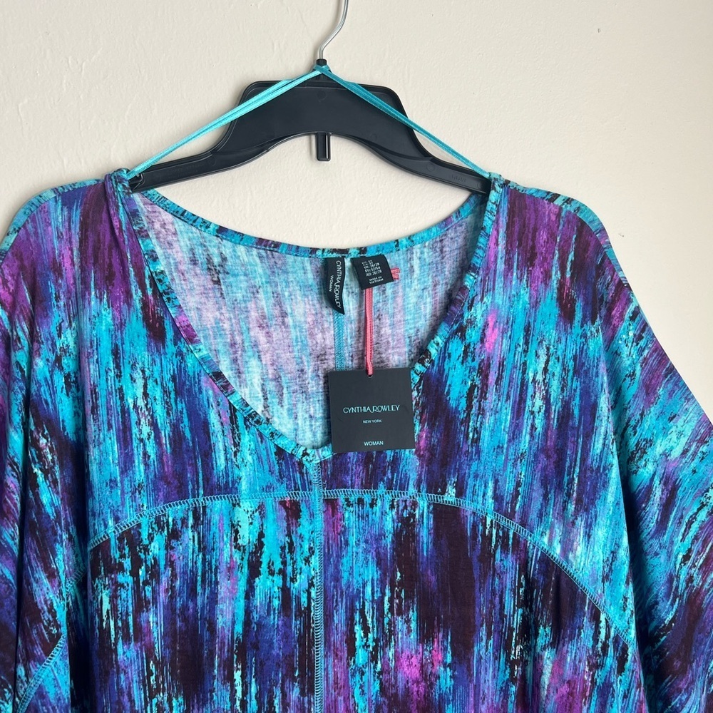 🫟Cynthia Rowley 🫟#Blue and Purple Tunic Top#WNT - Picture 2 of 6